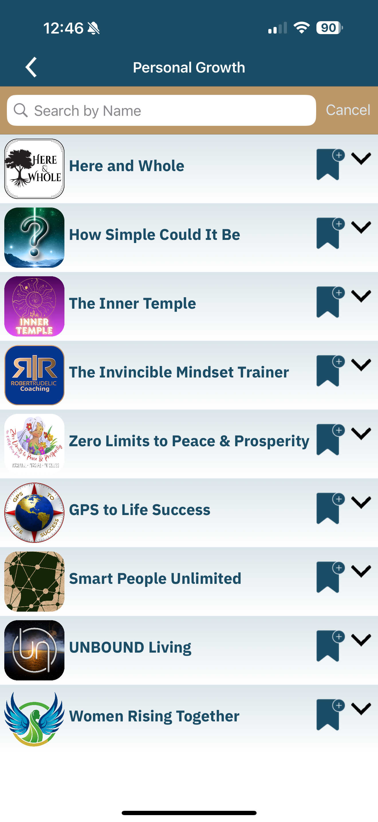 Personal Growth Apps Screen